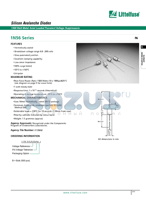 1N5634A datasheet - Silicon Avalanche Diodes - 1500 Watt Metal Axial Leaded Transient Voltage Suppressors