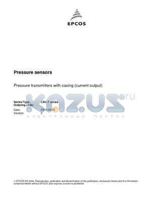 B58620H5820A036 datasheet - Pressure sensors