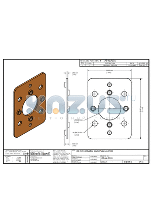 ALP101 datasheet - 30 mm Actuator Lock Plate ALP101