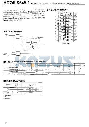 74LS645 datasheet - Octal Bus Transceivers(non-inverted-3state outputs)