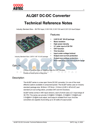 ALQ07FK datasheet - Technical Reference Notes