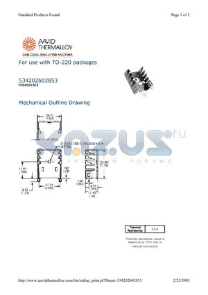 534202B02853 datasheet - For use with TO-220 packages