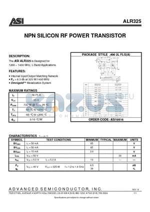 ALR325_07 datasheet - NPN SILICON RF POWER TRANSISTOR