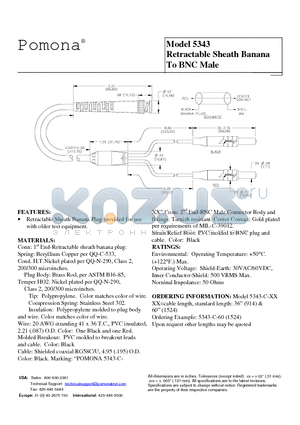 5343-C-36 datasheet - Retractable Sheath Banana To BNC Male