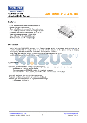 ALS-PDIC15-21C_10 datasheet - Surface-Mount Ambient Light Sensor