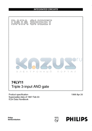 74LV11PW datasheet - Triple 3-input AND gate