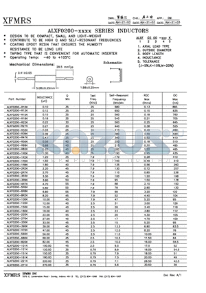 ALXF0200-180K datasheet - INDUCTOR