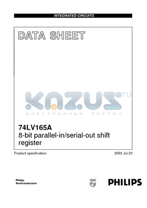 74LV165AD datasheet - 8-bit parallel-in/serial-out shift register