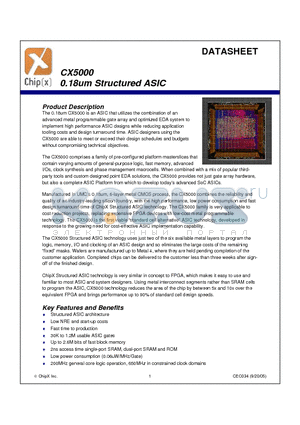 CX50101 datasheet - 0.18um Structured ASIC