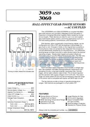 A3059 datasheet - HALL-EFFECT GEAR-TOOTH SENSORS -ACCOUPLED