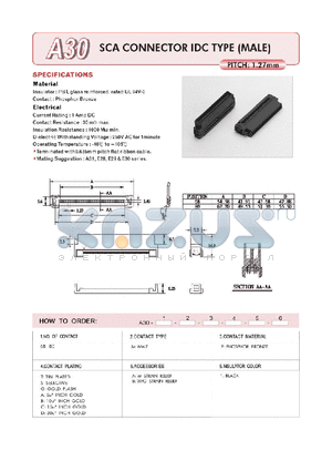 A3068MBCB1 datasheet - SCA CONNECTOR IDC TYPE(MALE)