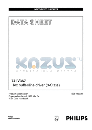 74LV367 datasheet - Hex buffer/line driver 3-State