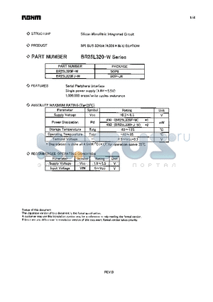 BR25L320F-W datasheet - SPI BUS 32Kbit (4,096 x 8bit) EEPROM