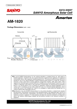 AM-1820 datasheet - Amorphous Solar Cell