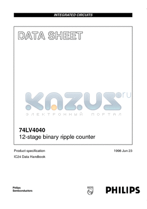 74LV4040N datasheet - 12-stage binary ripple counter