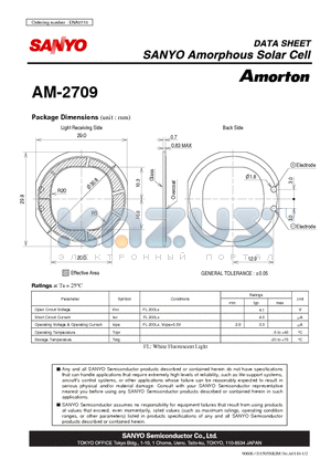 AM-2709 datasheet - Amorphous Solar Cell