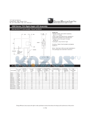 5350T5LC datasheet - T3/4 Right Angle LED Assembly