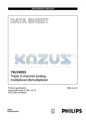 74LV4053N datasheet - Triple 2-channel analog multiplexer/demultiplexer