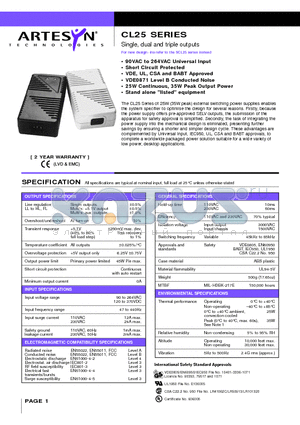 CL25-7619 datasheet - Single, dual and triple outputs