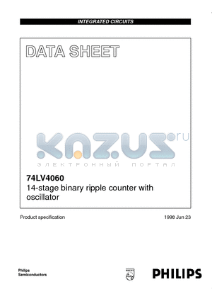 74LV4060PWDH datasheet - 14-stage binary ripple counter with oscillator