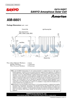 AM-8801 datasheet - Amorphous Solar Cell