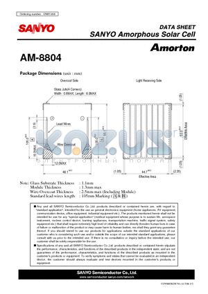 AM-8804 datasheet - Amorphous Solar Cell