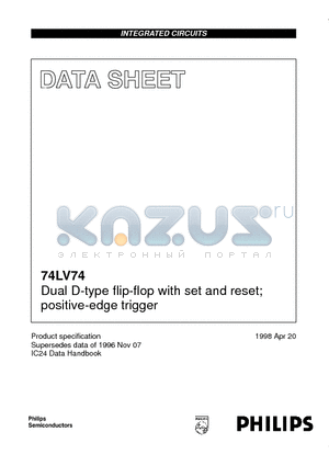 74LV74 datasheet - Dual D-type flip-flop with set and reset; positive-edge trigger