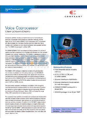 CX90410 datasheet - Voice Coprocessor