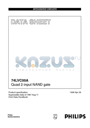 74LVC00A datasheet - Quad 2-input NAND gate