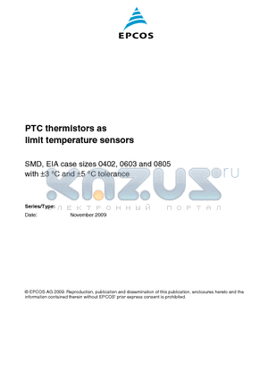 B59601A0095A062 datasheet - PTC thermistors as limit temperature sensors