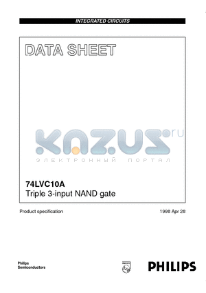 74LVC10AD datasheet - Triple 3-input NAND gate