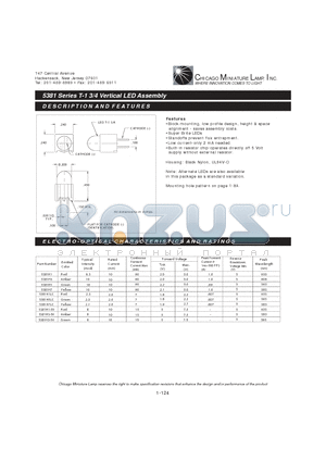 5381H5LC datasheet - T-1 3/4 Vertical LED Assembly