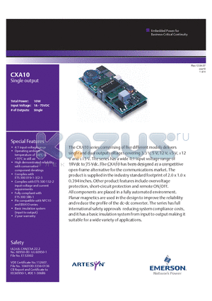 CXA10 datasheet - 4:1 input voltage range