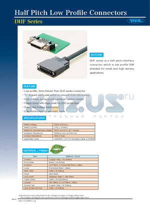 DHF-PDA10-1-A21-FA datasheet - Half Pitch Low Profile Connectors