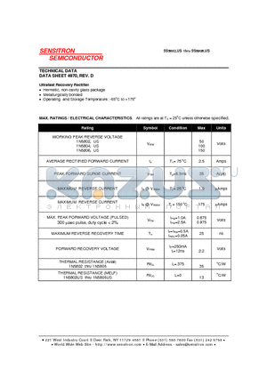 1N5806US datasheet - Ultrafast Recovery Rectifier