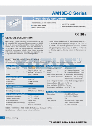 AM10E-2403SC datasheet - 10 watt dc-dc converters