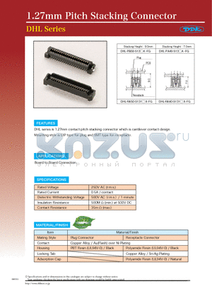 DHL-PA40-S13NA-FG datasheet - 1.27mm Pitch Stacking Connector