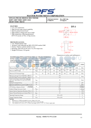 BR38 datasheet - SINGLE-PHASE BRIDGE RECTIFIER