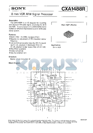 CXA1488R datasheet - 8 mm VCR AFM SIGNAL PROCESSOR