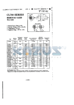CL704L datasheet - HERMETICALLY SEALED TO-5 CASE