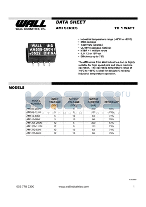 AM1209-111NI datasheet - Highly suitable for high speed pick and place machine operation