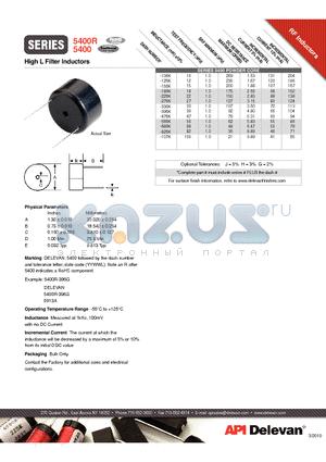 5400-566K datasheet - High L Filter Inductors