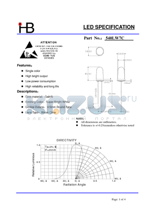 540LW7C datasheet - LED SPECIFICATION