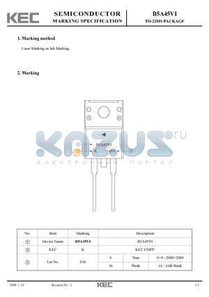 B5A45VI_08 datasheet - TO-220IS PACKAGE