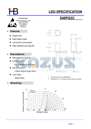 540PG2C datasheet - LED