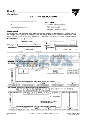 541-1207 datasheet - NTC Thermistors,Coated