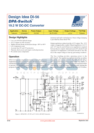 DI-56 datasheet - 19.2 W DC-DC Converter