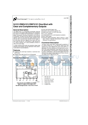 54121 datasheet - One-Shot with Clear and Complementary Outputs