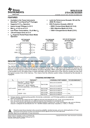 74LVC1G139DCTTE4 datasheet - 2-TO-4 LINE DECODER