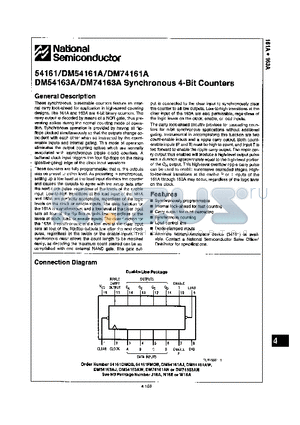 54161 datasheet - SYNCHRONOUS 4-BIT COUNTERS